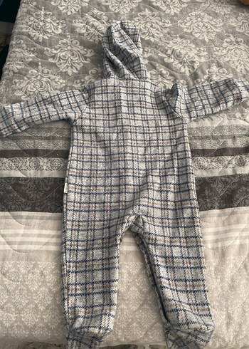 Gri Örgü Bebek Tulum Kapüşonlu - Görsel 4