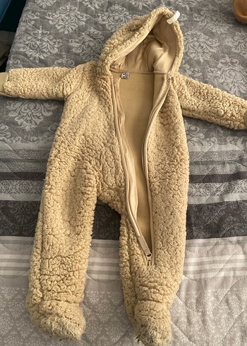 Kürklü Kapüşonlu Bebek Tulumu - Görsel 2