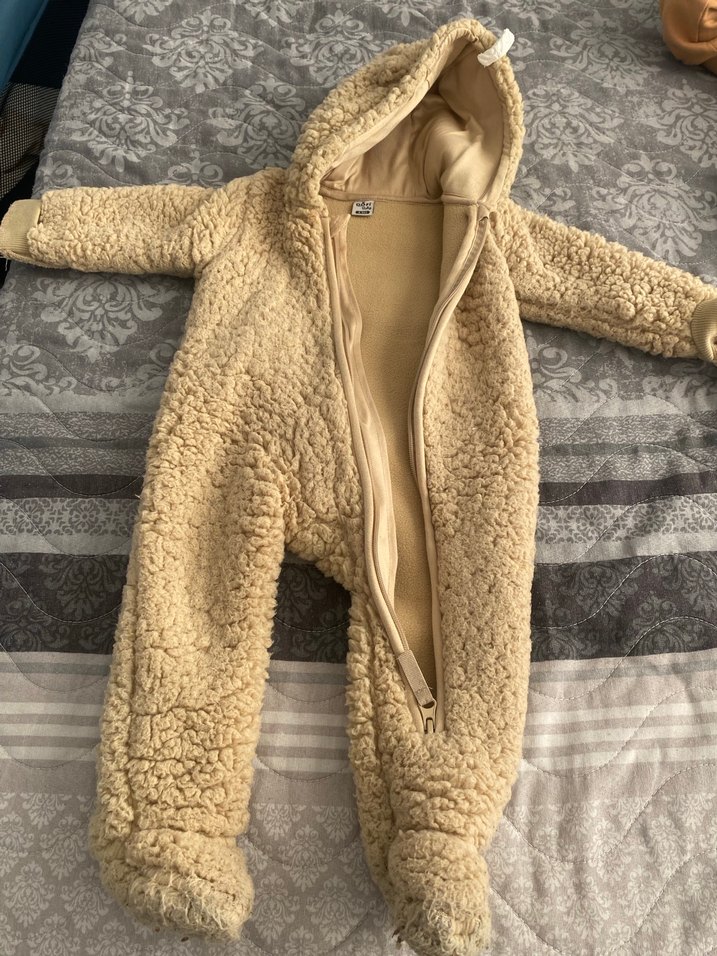 Kürklü Kapüşonlu Bebek Tulumu - Görsel 2