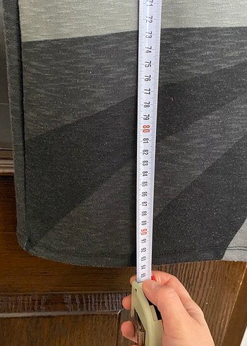 Uzun Kollu Gri Desenli Kadın Elbise - Görsel 2