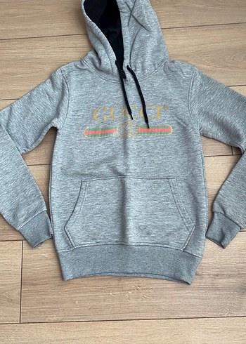 Gucci Gri Melanj Kapusonlu Sweatshirt