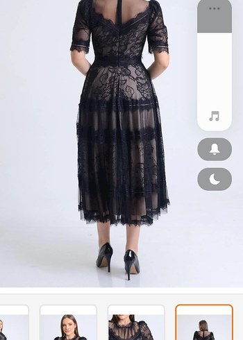 Dantel Detaylı Siyah Uzun Gotik Elbise - Görsel 4