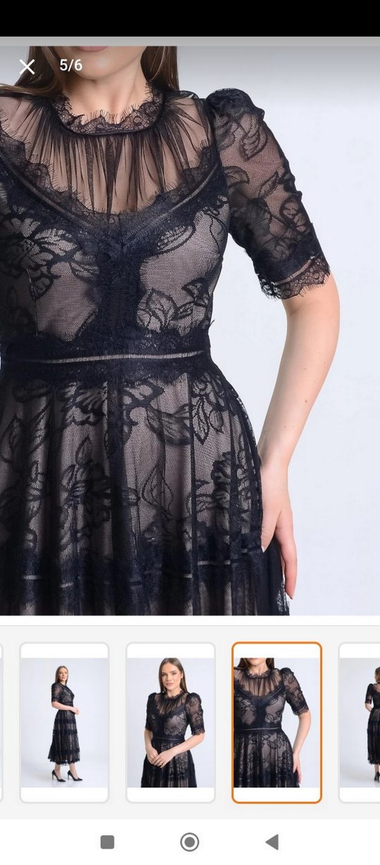 Dantel Detaylı Siyah Uzun Gotik Elbise - Görsel 3