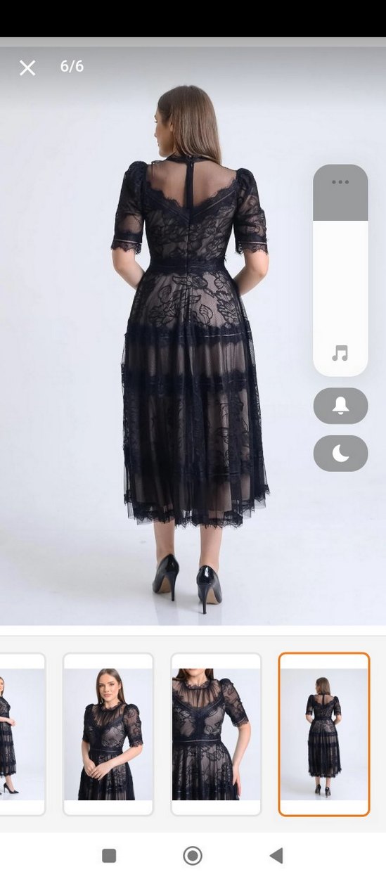 Dantel Detaylı Siyah Uzun Gotik Elbise - Görsel 4