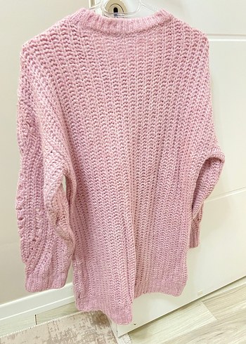 Pembe Bohem Örgü Kadın Kazak - Görsel 2