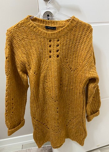 Pembe Bohem Örgü Kadın Kazak - Görsel 3