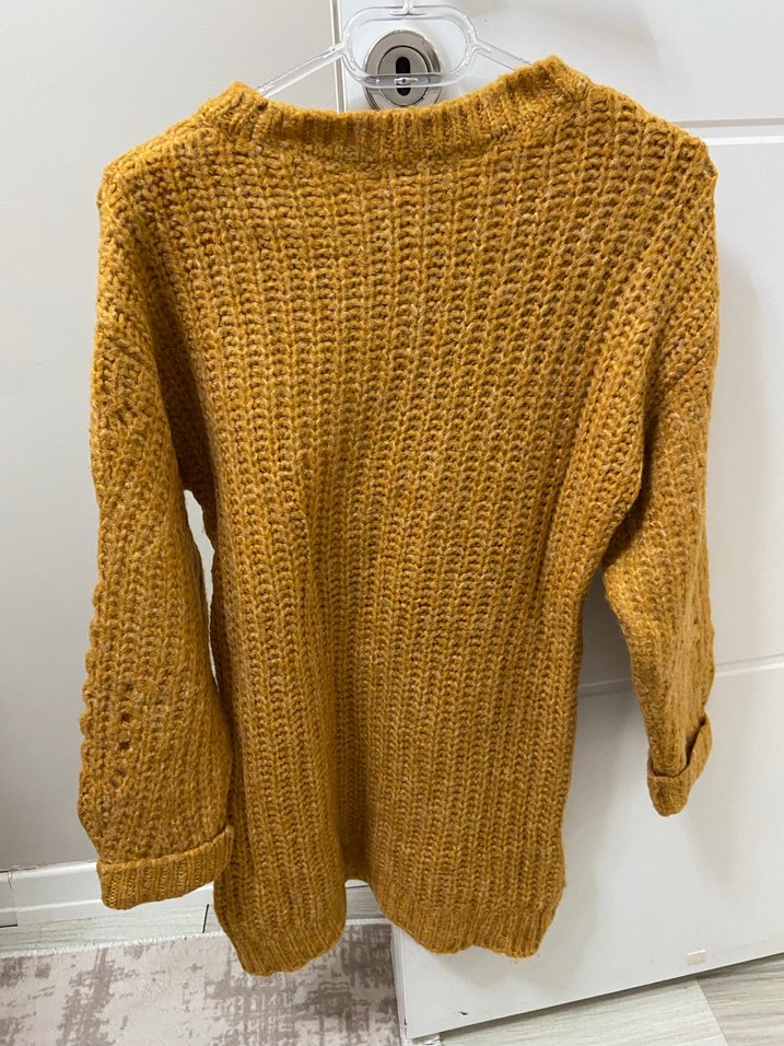 Pembe Bohem Örgü Kadın Kazak - Görsel 5