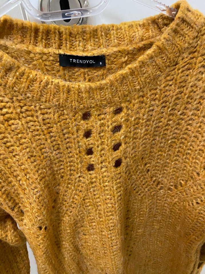 Pembe Bohem Örgü Kadın Kazak - Görsel 4