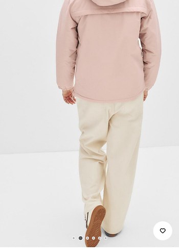 Pembe Kapüşonlu Rahat Kesim Kadın Ceket - Görsel 3