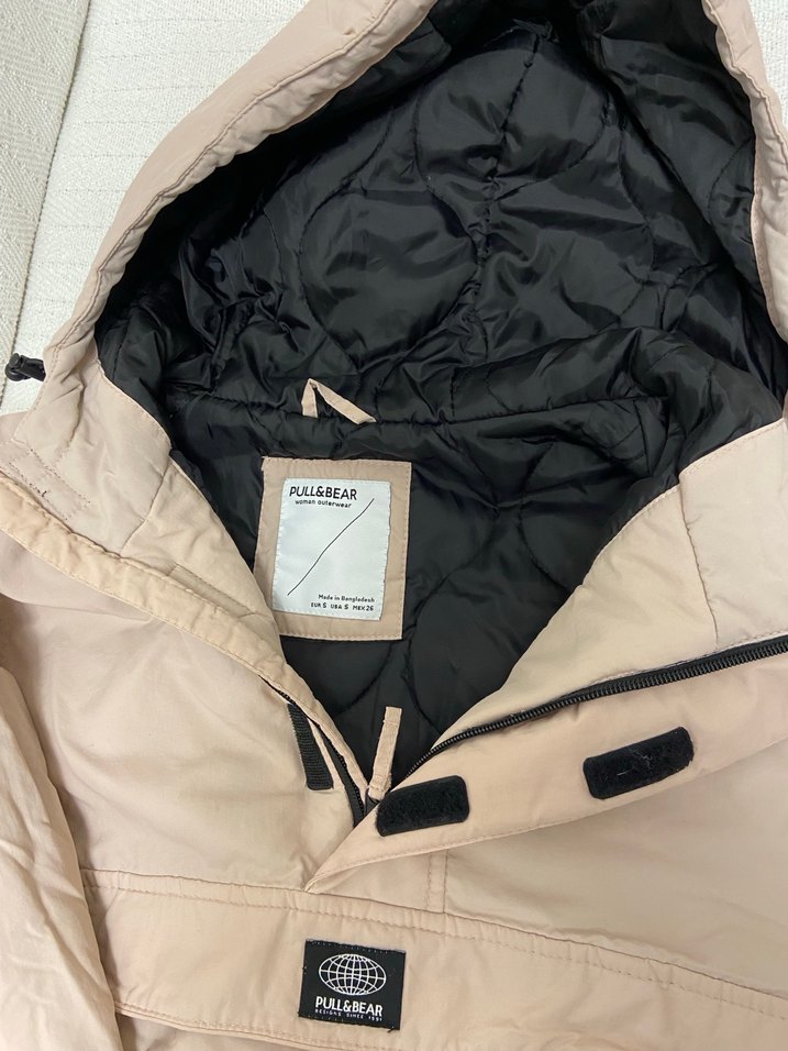 Pembe Kapüşonlu Rahat Kesim Kadın Ceket - Görsel 4