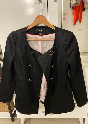 Düğmeli Siyah Kadın Blazer Ceket - Görsel 3