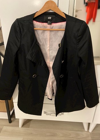 Düğmeli Siyah Kadın Blazer Ceket - Görsel 2