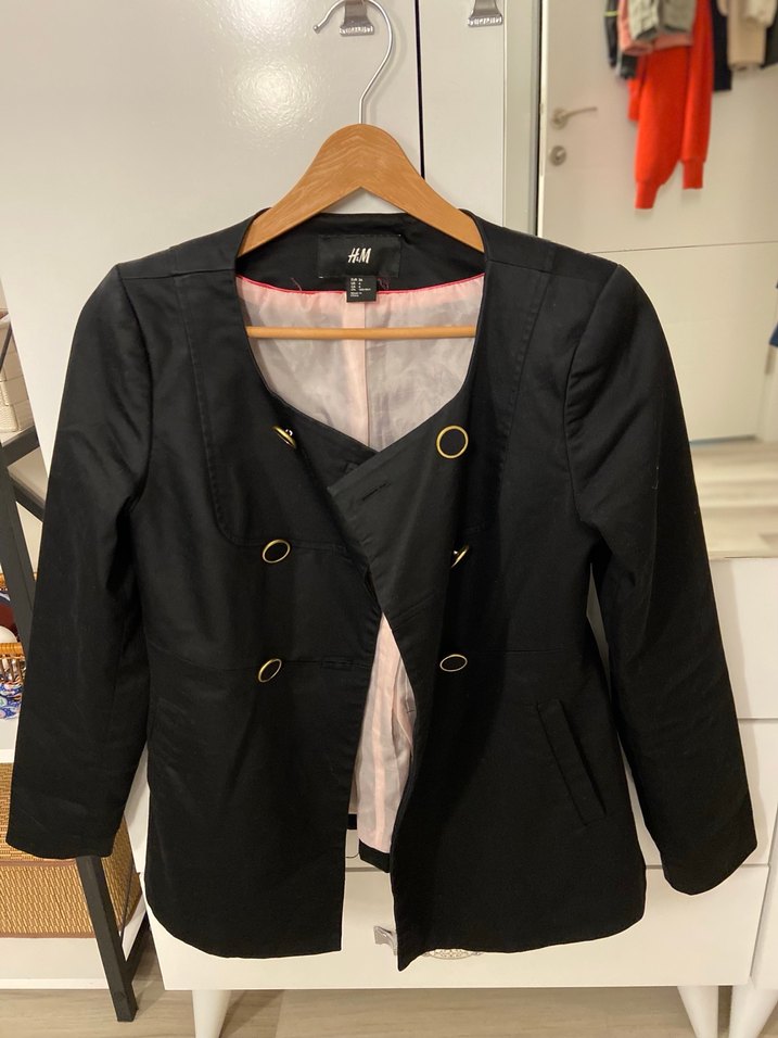 Düğmeli Siyah Kadın Blazer Ceket - Görsel 3