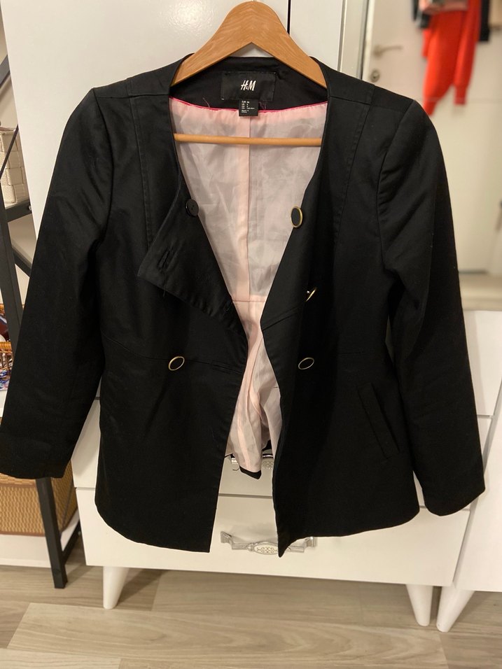 Düğmeli Siyah Kadın Blazer Ceket - Görsel 2