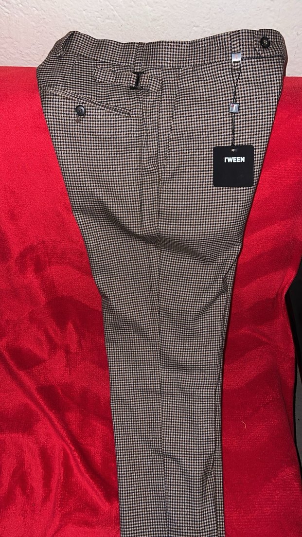 Kemerli Kareli Erkek Kumaş Pantolon - Görsel 2