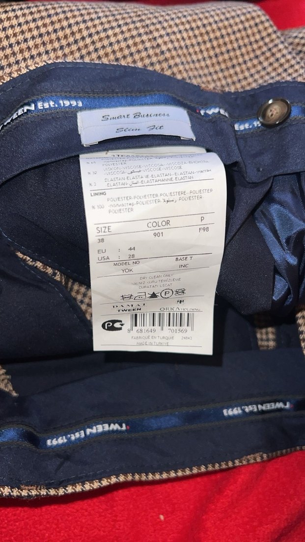 Kemerli Kareli Erkek Kumaş Pantolon - Görsel 3