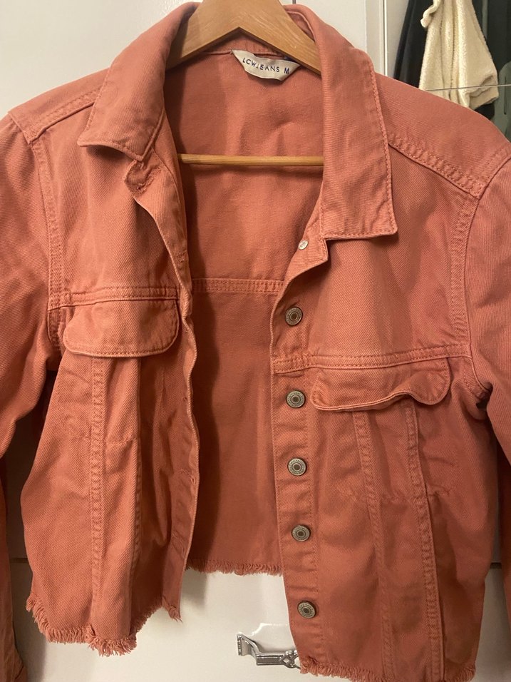 Düğmeli Kiremit Kadın Kot Ceket - Görsel 2