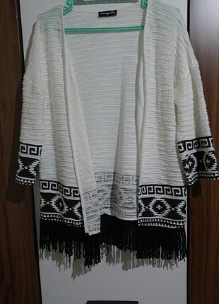 Etnik desenli kısa kimono