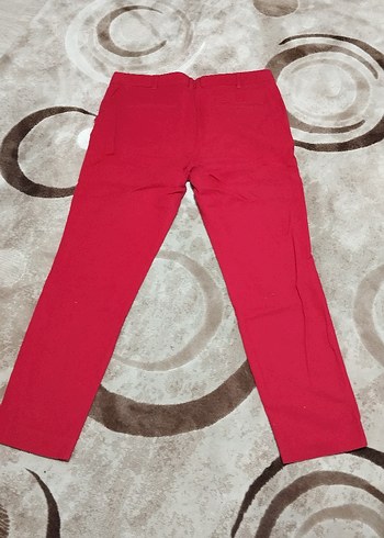 Kadın kırmızı mango marka pantolon Ofis Şıklığı - Görsel 2
