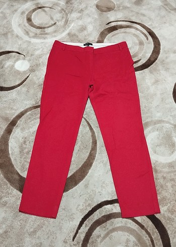 Kadın kırmızı mango marka pantolon Ofis Şıklığı - Görsel 4