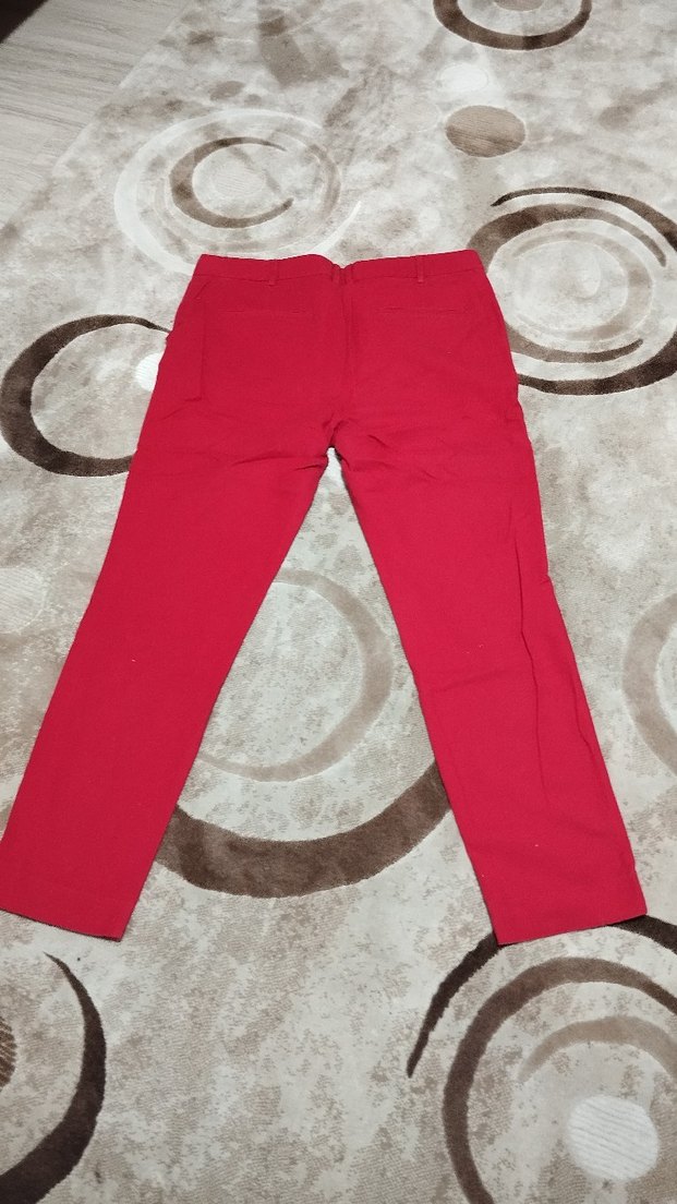 Kadın kırmızı mango marka pantolon Ofis Şıklığı - Görsel 2