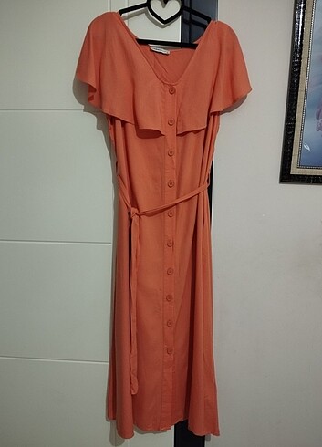 44 Beden turuncu Renk Lcw elbise