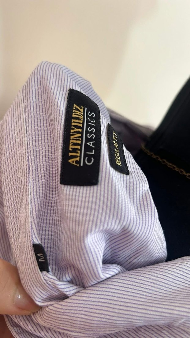 Erkek Mor Keten Kısa Kollu Gömlek - Görsel 4