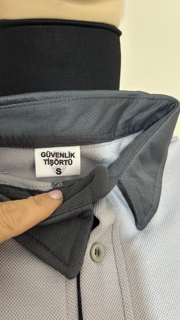 Özel güvenlik yeni sıfır Gri Uzun Kollu Polo Tişört - Görsel 3