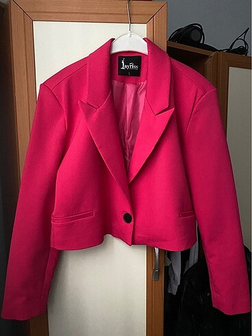 Pembe Blazer crop ceket