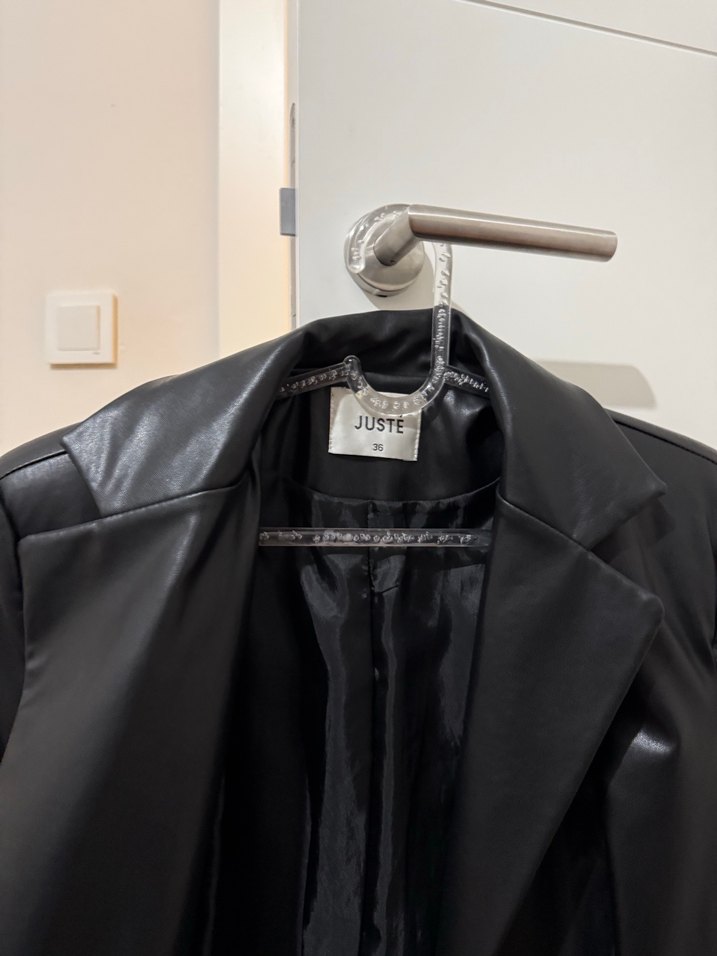Kadın Siyah Midi Deri Ceket Juste Store - Görsel 2