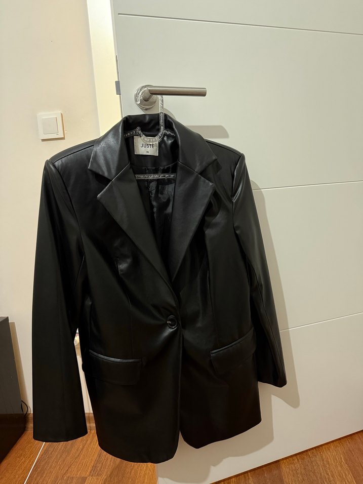 Kadın Siyah Midi Deri Ceket Juste Store - Görsel 3