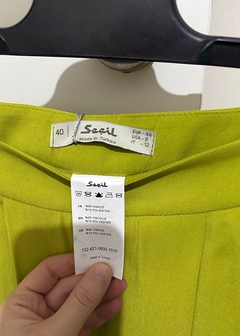 Yeşil Pilili Uzun Etek Seçil Store - Görsel 5