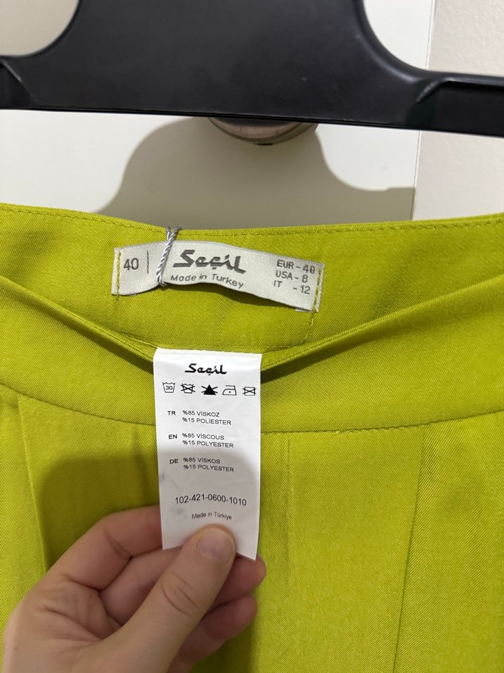 Yeşil Pilili Uzun Etek Seçil Store - Görsel 5