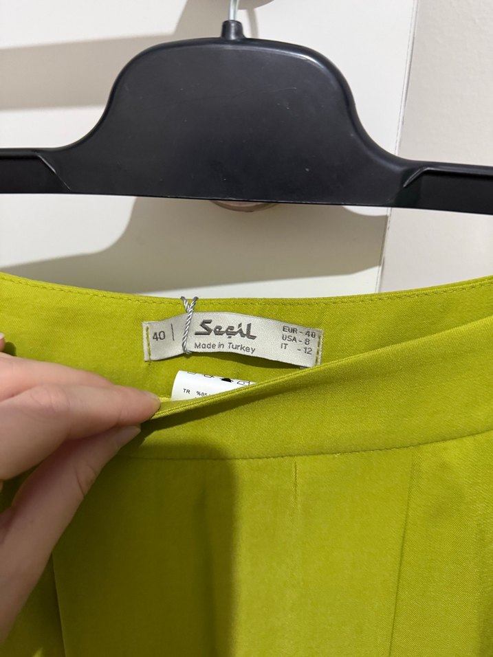 Yeşil Pilili Uzun Etek Seçil Store - Görsel 4