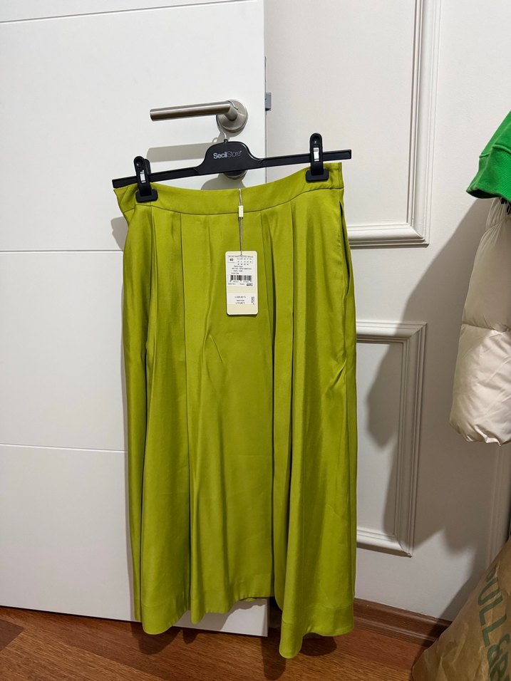 Yeşil Pilili Uzun Etek Seçil Store - Görsel 3