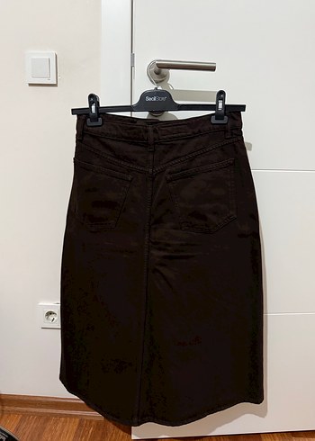 Kahverengi Midi Kot Etek Zara - Görsel 3