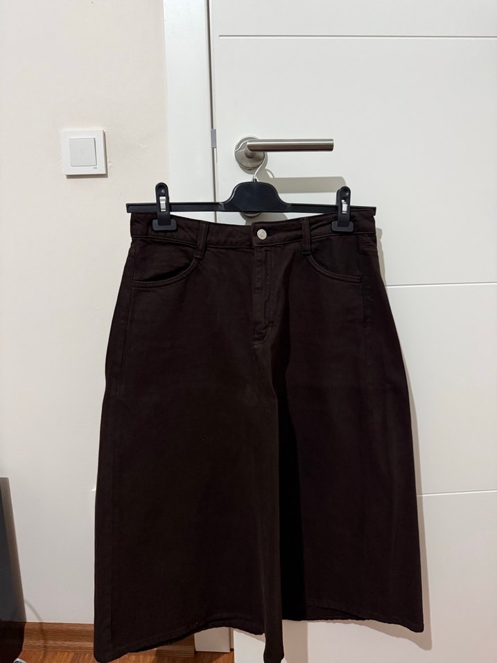 Kahverengi Midi Kot Etek Zara - Görsel 2