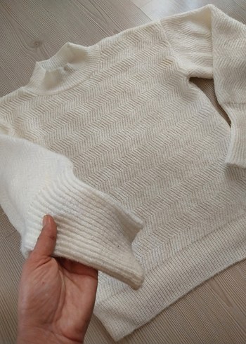 Kadın Gri Triko Balıkçı Yaka Kazak - Görsel 2