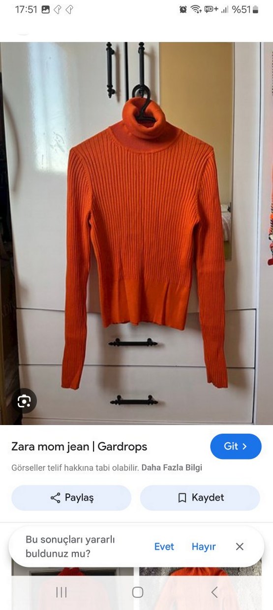 Turuncu Kadın Balıkçı Yaka Triko - Görsel 2