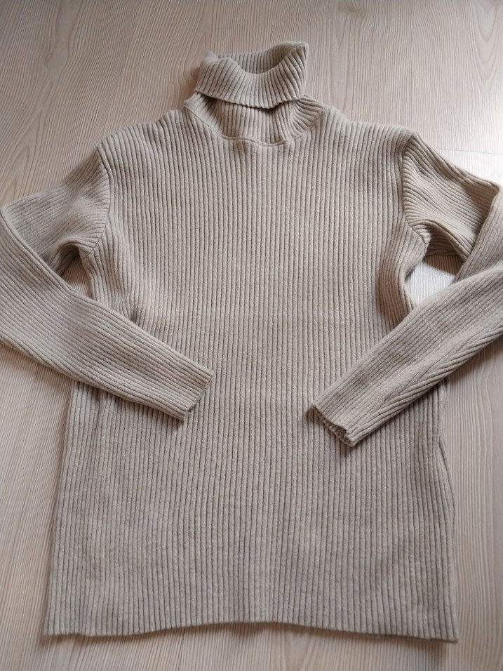 Gri Kadın Boğazlı Triko Kazak - Görsel 2