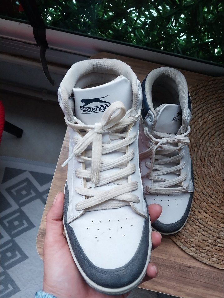 Gri Beyaz Bağcıklı Erkek Spor Ayakkabı - Görsel 2