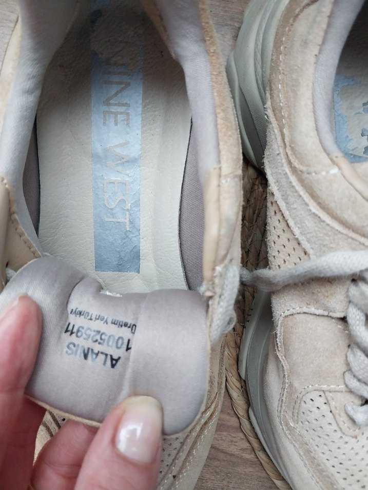 Bej Süet Kadın Spor Ayakkabı Platform Topuklu - Görsel 3