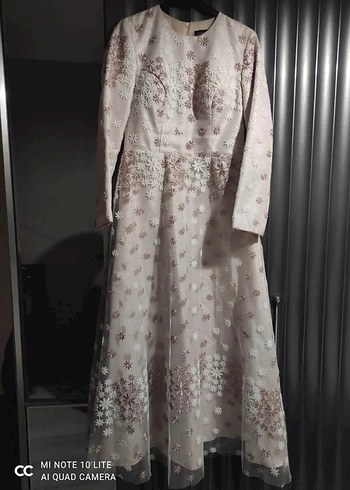 38 Beden Uzun pudra pembe Dresslove Abiye Elbise