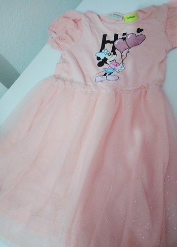 Pembe Kız Çocuk Glitterlı Elbise iki elbise