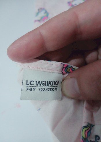 6 Yaş Beden Pembe Unicorn Baskılı Kız Elbisesi