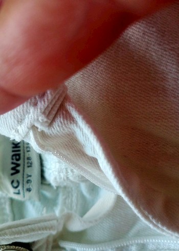 8 Yaş Beden Düğmeli Beyaz kot sort