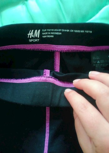 LC Waikiki Elastik Kemerli Siyah-Pembe Spor Tayt