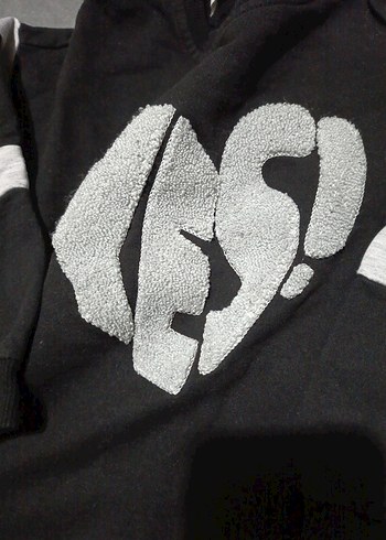 Kız Siyah Baskılı Sweatshirt ve Eşofman Takımı - Görsel 3