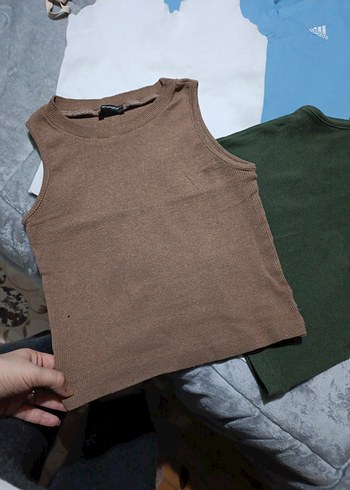 Kahverengi Kadın Atlet, Yüksek Yakalı, Pamuk - Görsel 3