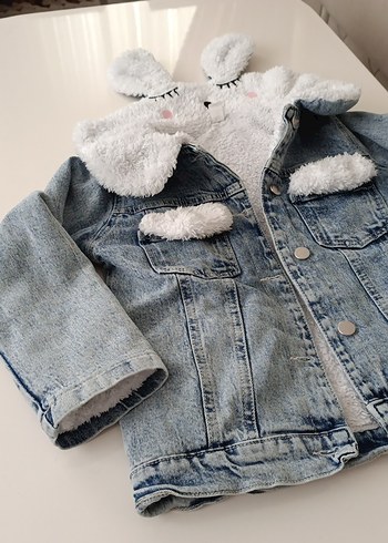 Kız Çocuk kot mont - Görsel 2